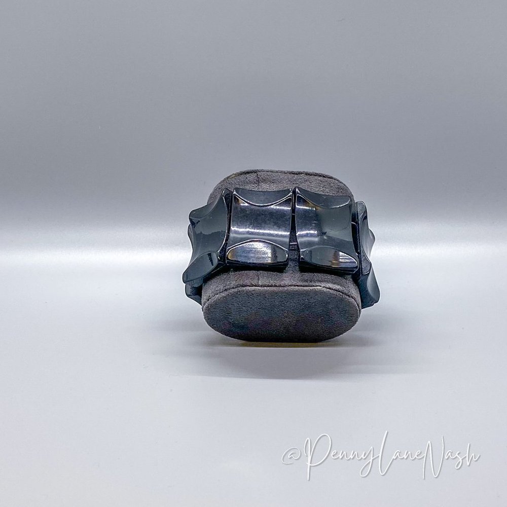 Vintage Wide Tall Black Panels Stretchy Bracelet - Picture 4 of 4